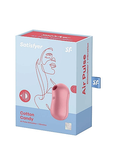 Satisfyer Cotton Candy Light Red Oval Compact Pressure Wave Vibrator
