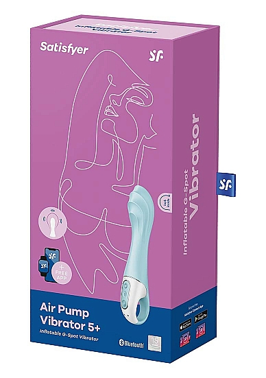 Satisfyer Air Pump Vibrator 5+ Blue 15mm Inflatable Shaft