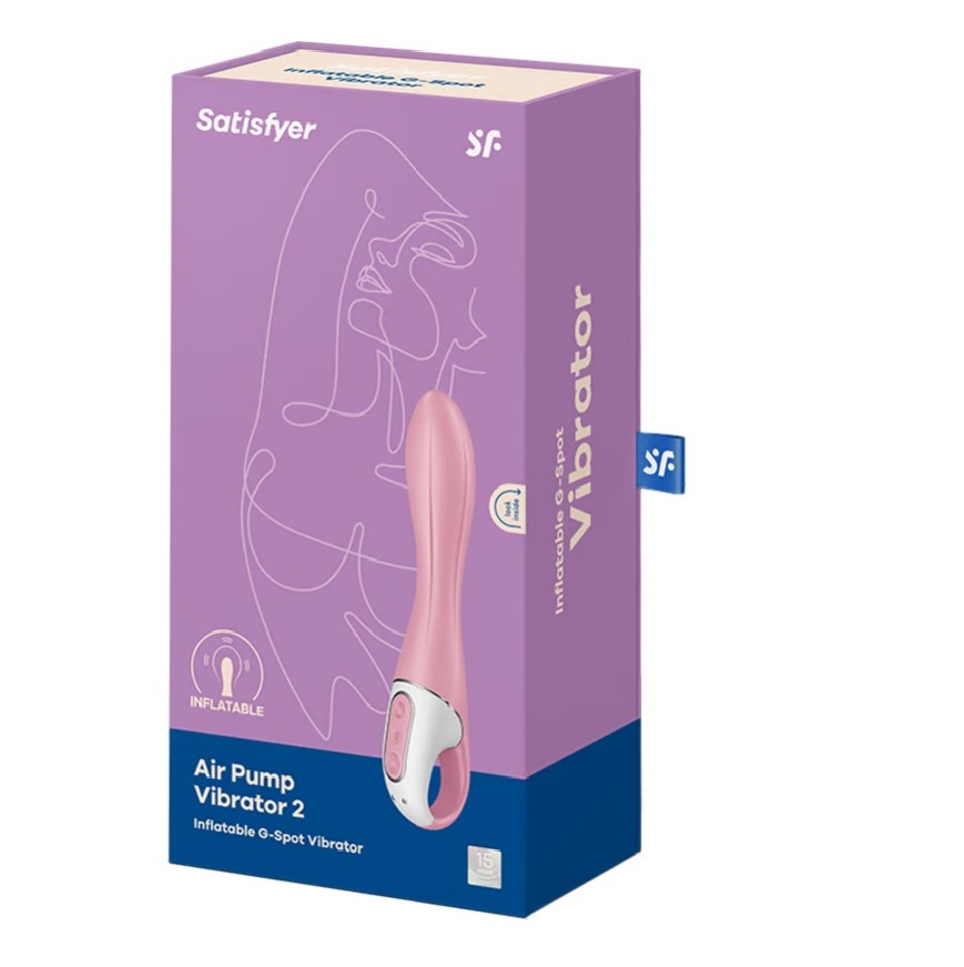 Satisfyer Air Pump Vibrator 2 (Light Red) – Inflatable Shaft Vibrator