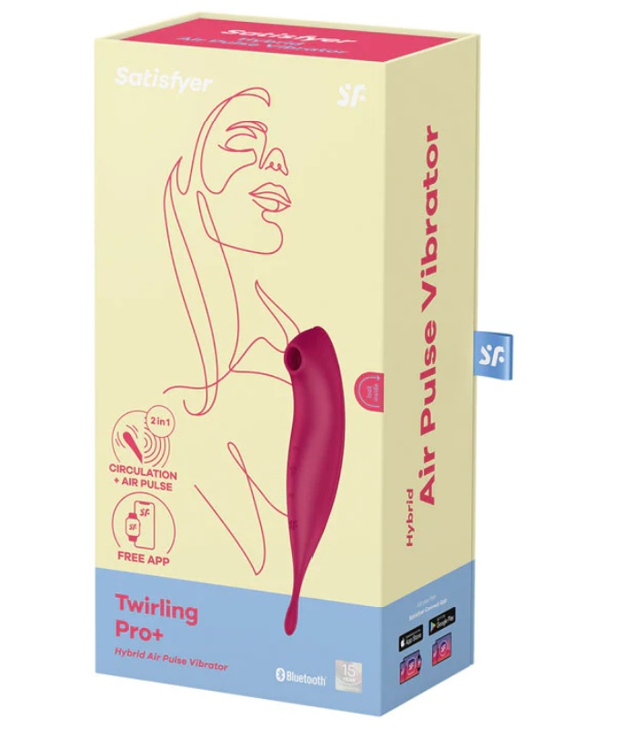 Satisfyer Twirling Pro+ Dark Red Hybrid Air Pulse Vibrator with App Control