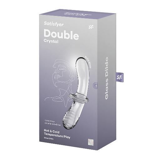 Satisfyer Double Crystal Glass Dildo for Temperature Play