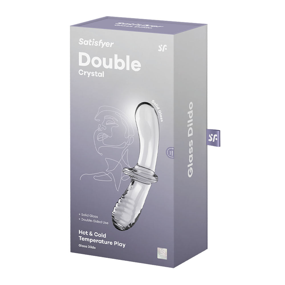 Satisfyer Double Crystal Glass Dildo for Temperature Play