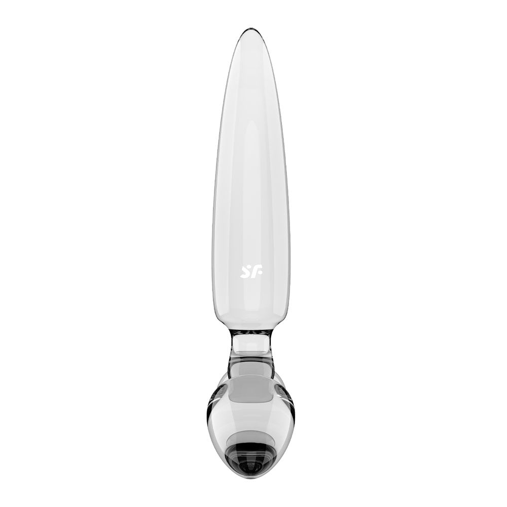 Satisfyer Triple Crystal 1 Transparent – Glass Dildo 21 cm with Two Additional Smaller Plugs