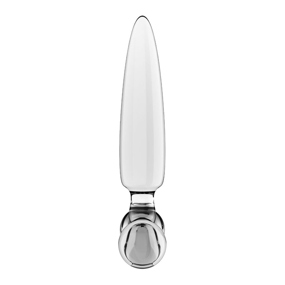 Satisfyer Triple Crystal 1 Transparent – Glass Dildo 21 cm with Two Additional Smaller Plugs