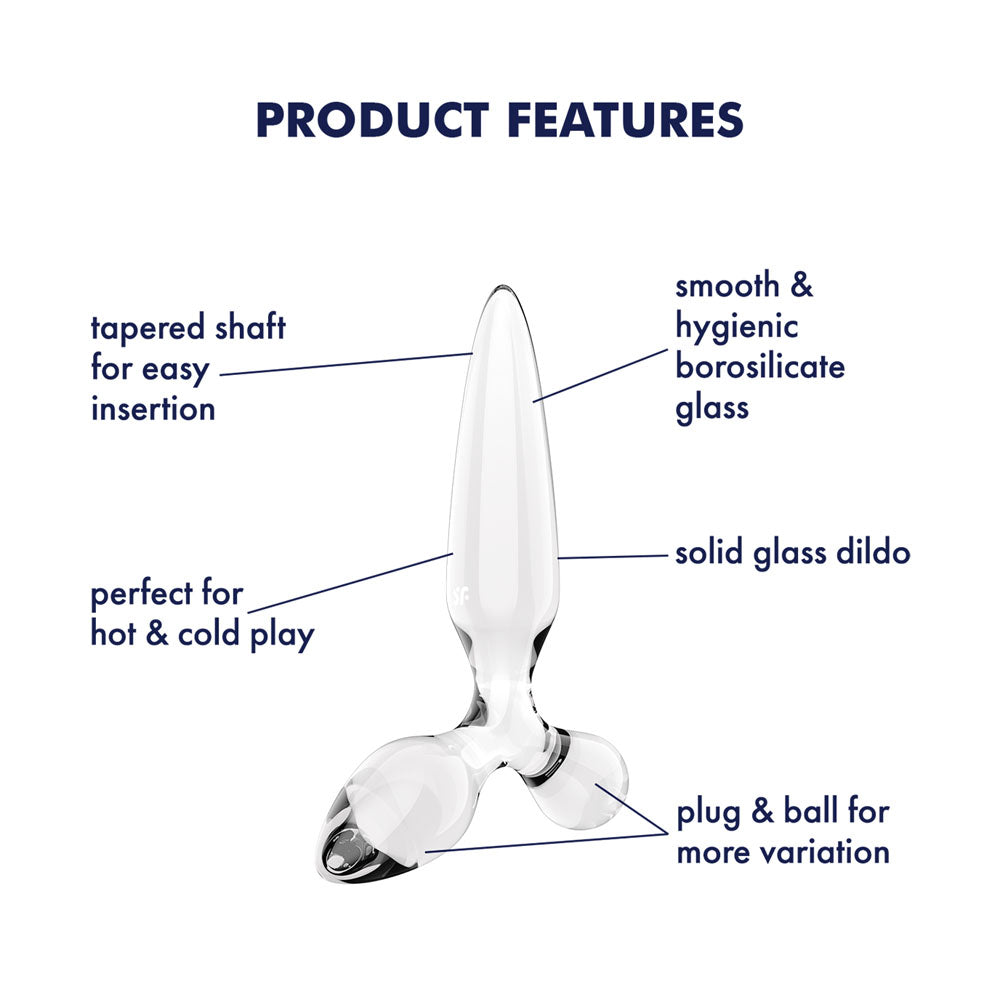 Satisfyer Triple Crystal 2 Transparent – Glass Dildo