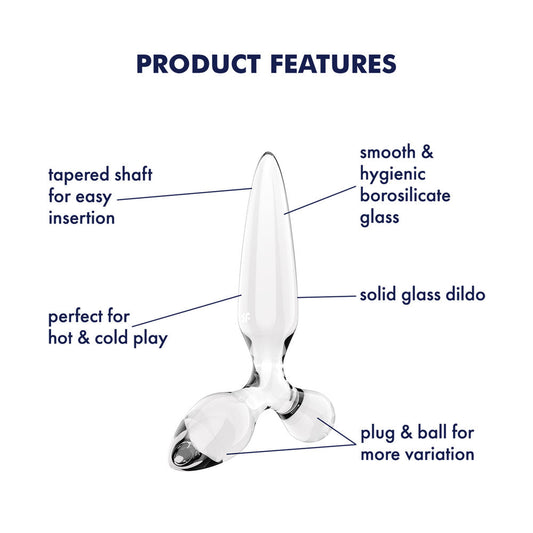 Satisfyer Triple Crystal 2 Transparent – Glass Dildo