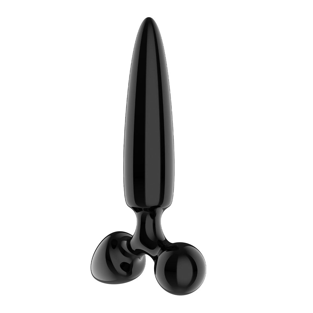 Satisfyer Triple Crystal 1 Black – Glass Dildo 21 cm with Two Smaller Plugs