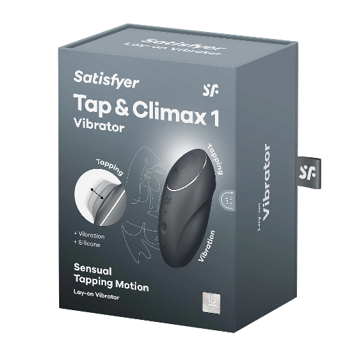 Satisfyer Tap & Climax 1 - Grey Lay-On Vibrator 8.6 Inch