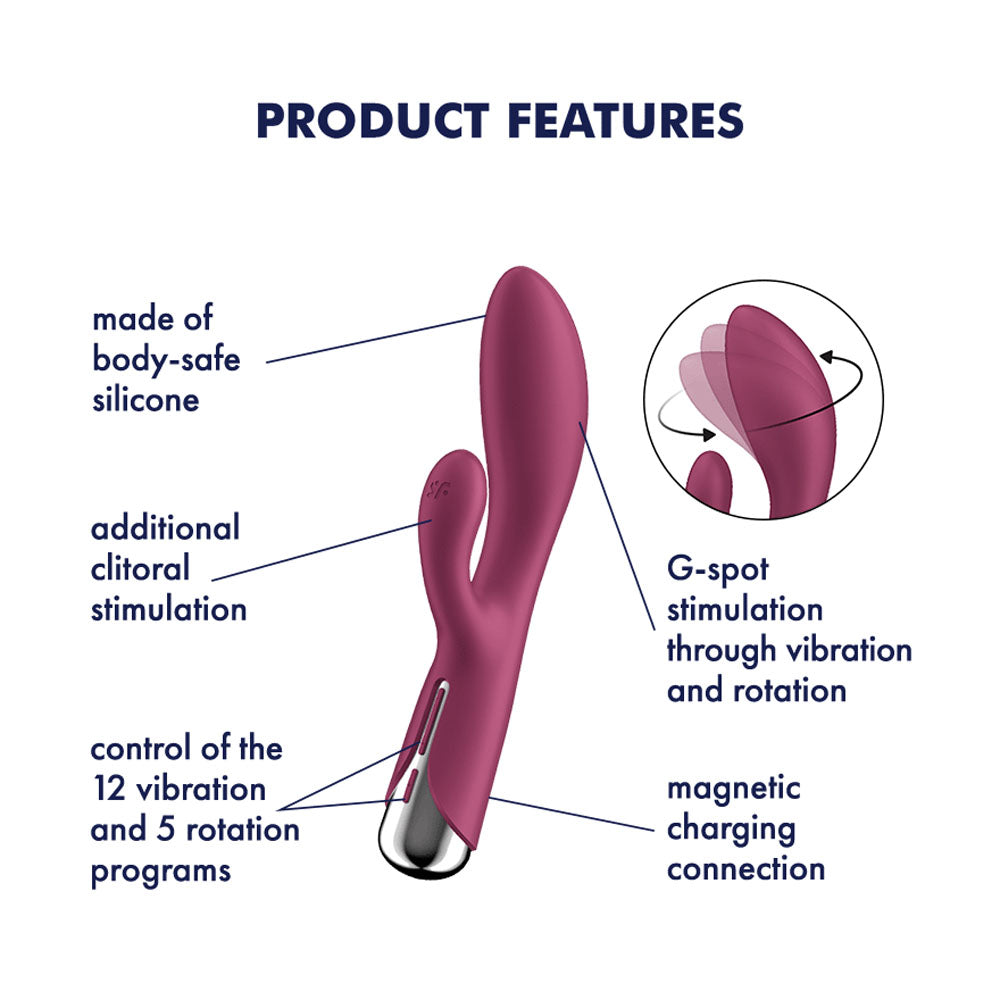 Satisfyer Spinning Rabbit 1 – USB Rechargeable 20 cm Rotating Rabbit Vibrator