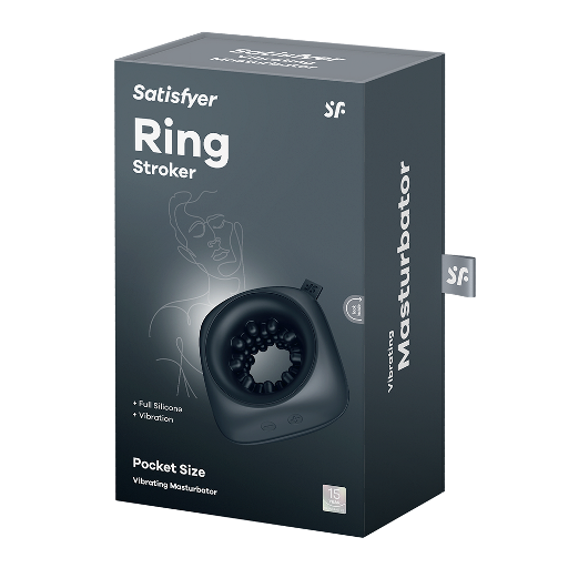 Satisfyer Ring Stroker Pocket Size Vibrating Masturbator with Silicone