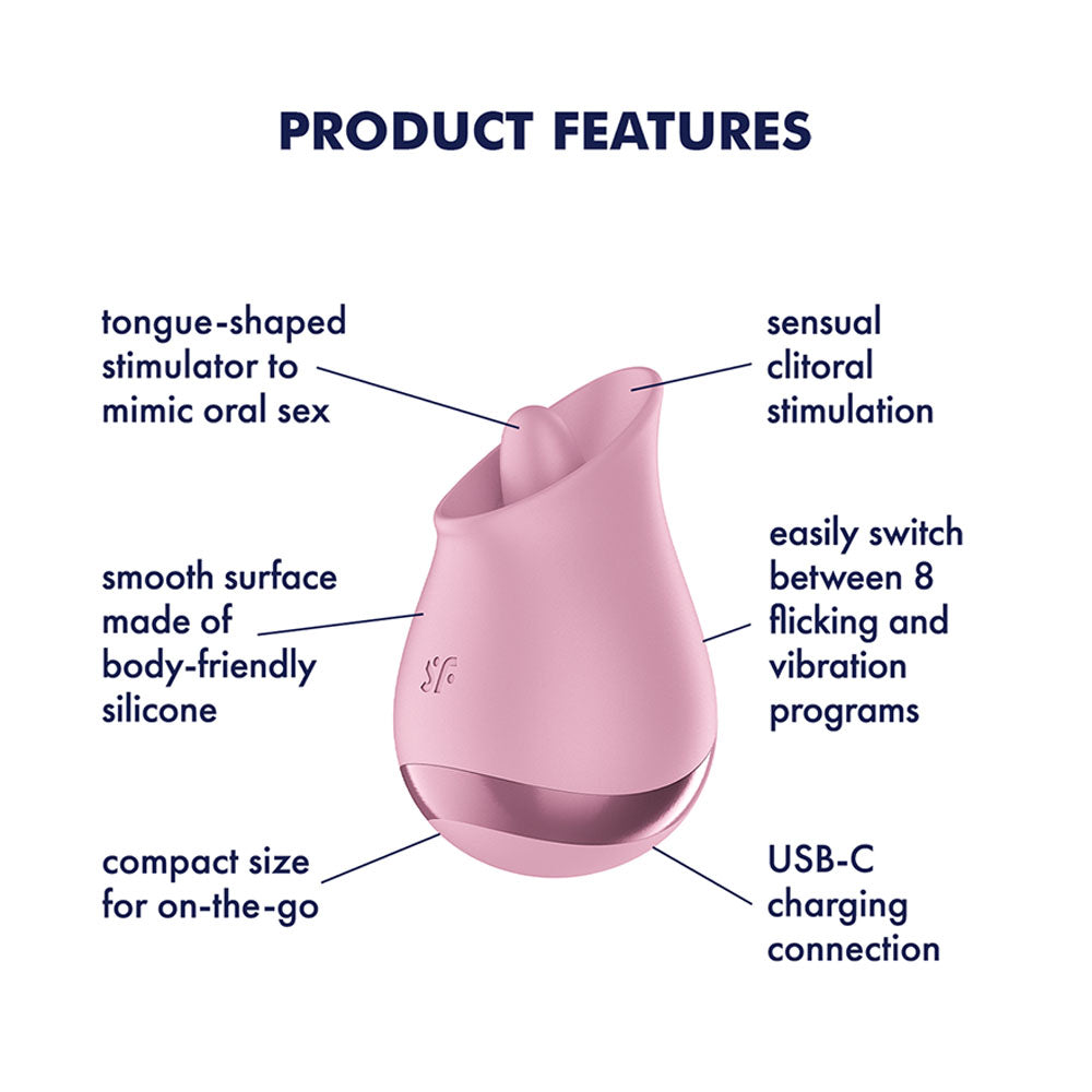 Satisfyer Tongue Player – USB Rechargeable Flicking Silicone Oral Stimulator