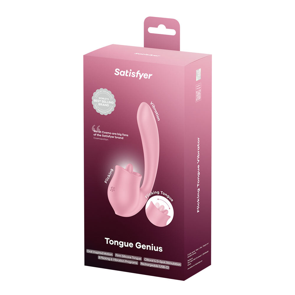 Satisfyer Tongue Genius – USB Rechargeable Flexible Silicone Clitoral and Insertable Vibrator