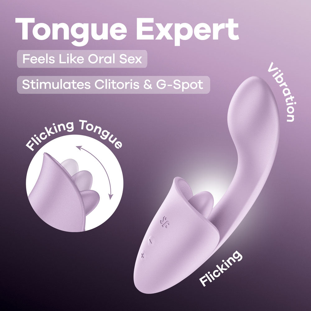 Satisfyer Tongue Expert (Violet) – USB Rechargeable 18 cm Silicone Vibrator