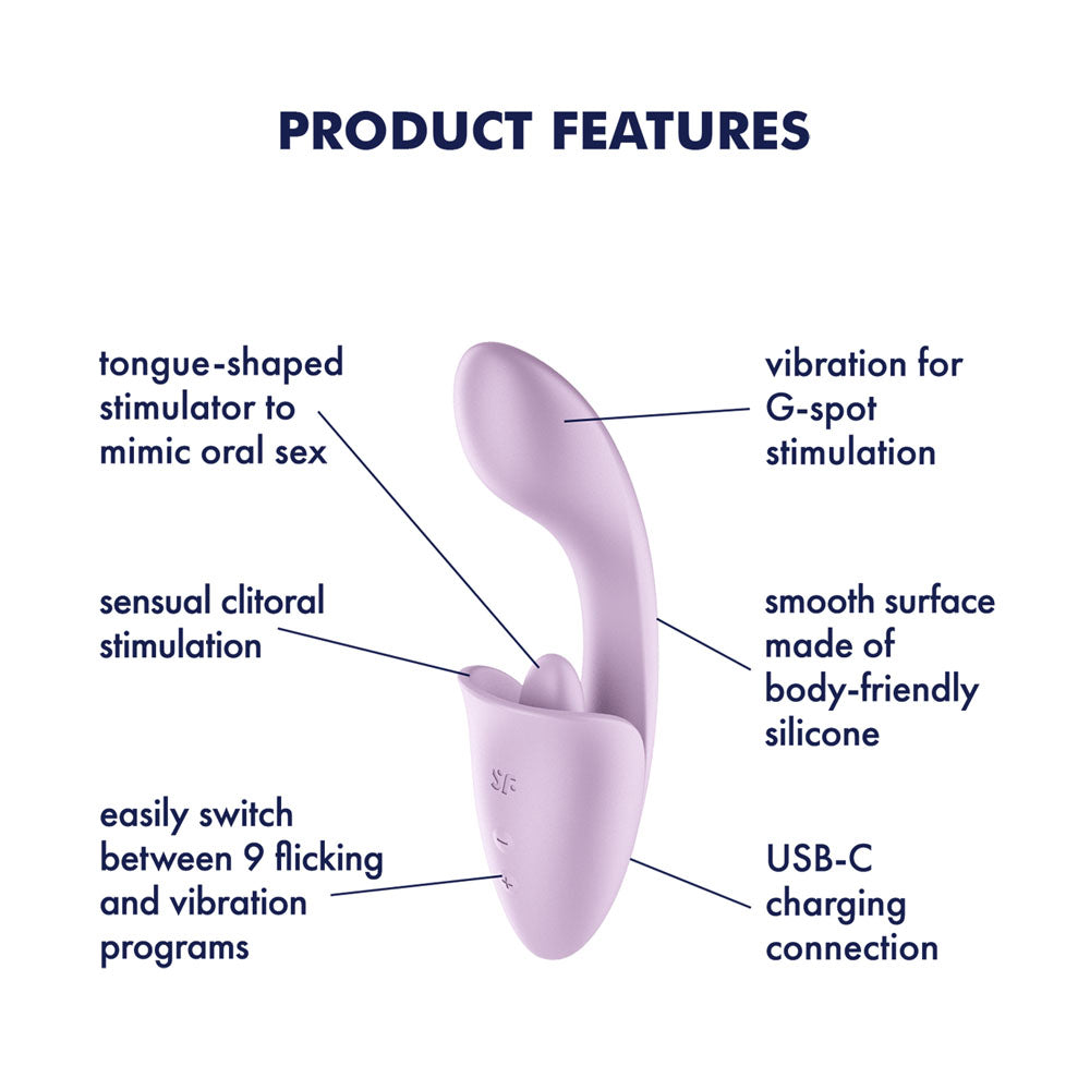 Satisfyer Tongue Expert (Violet) – USB Rechargeable 18 cm Silicone Vibrator