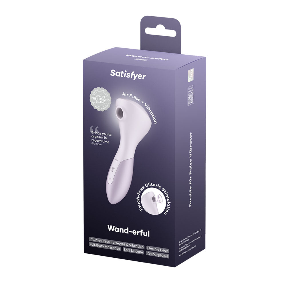 Satisfyer Wand-erful (Violet) – USB Rechargeable 15.8 cm Air Pulse Massage Wand