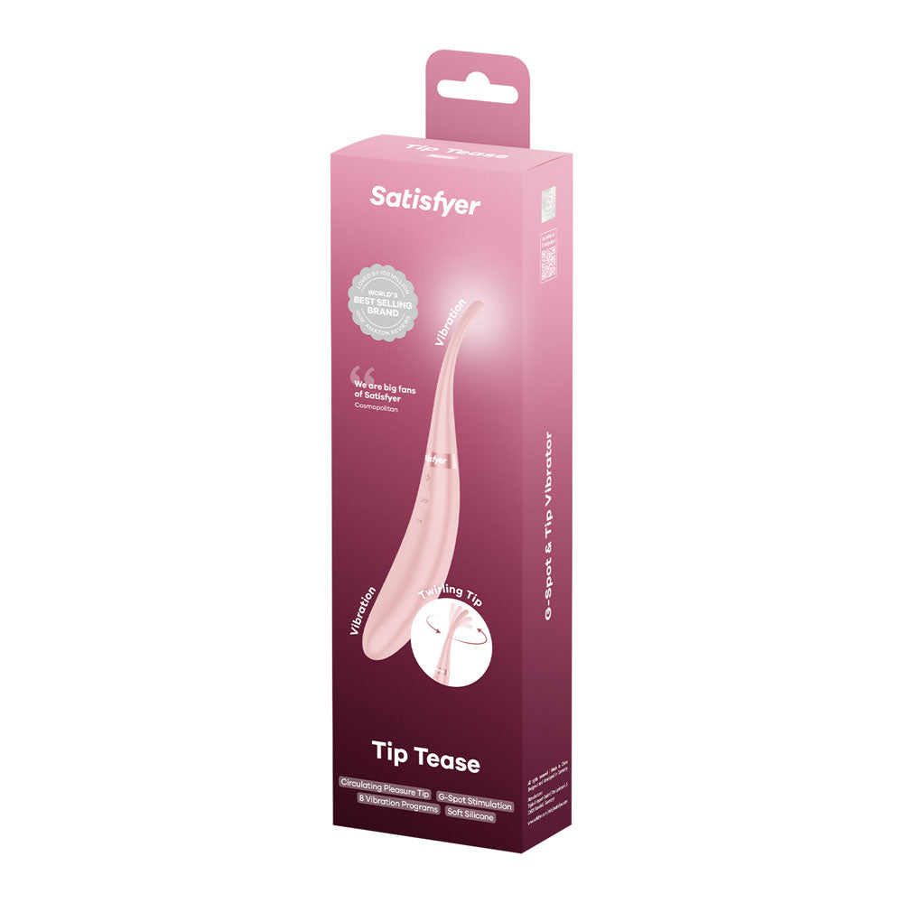 Satisfyer Tip Tease (Rose) – USB Rechargeable Rotating Vibrator with Twirling Tip