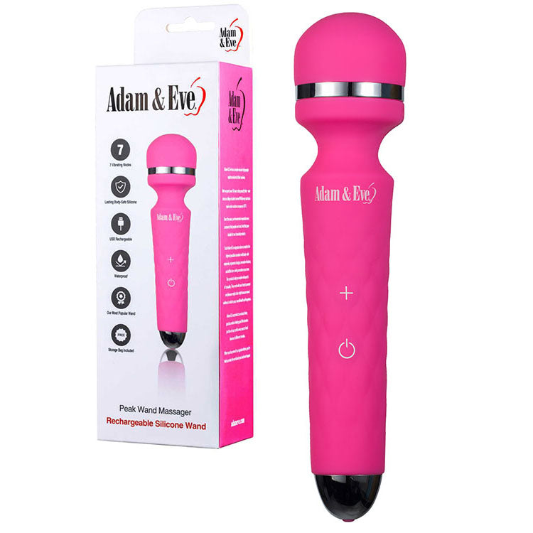 Adam & Eve Peak Wand Massager – USB Rechargeable Lightweight Wand Massager 19.1 cm