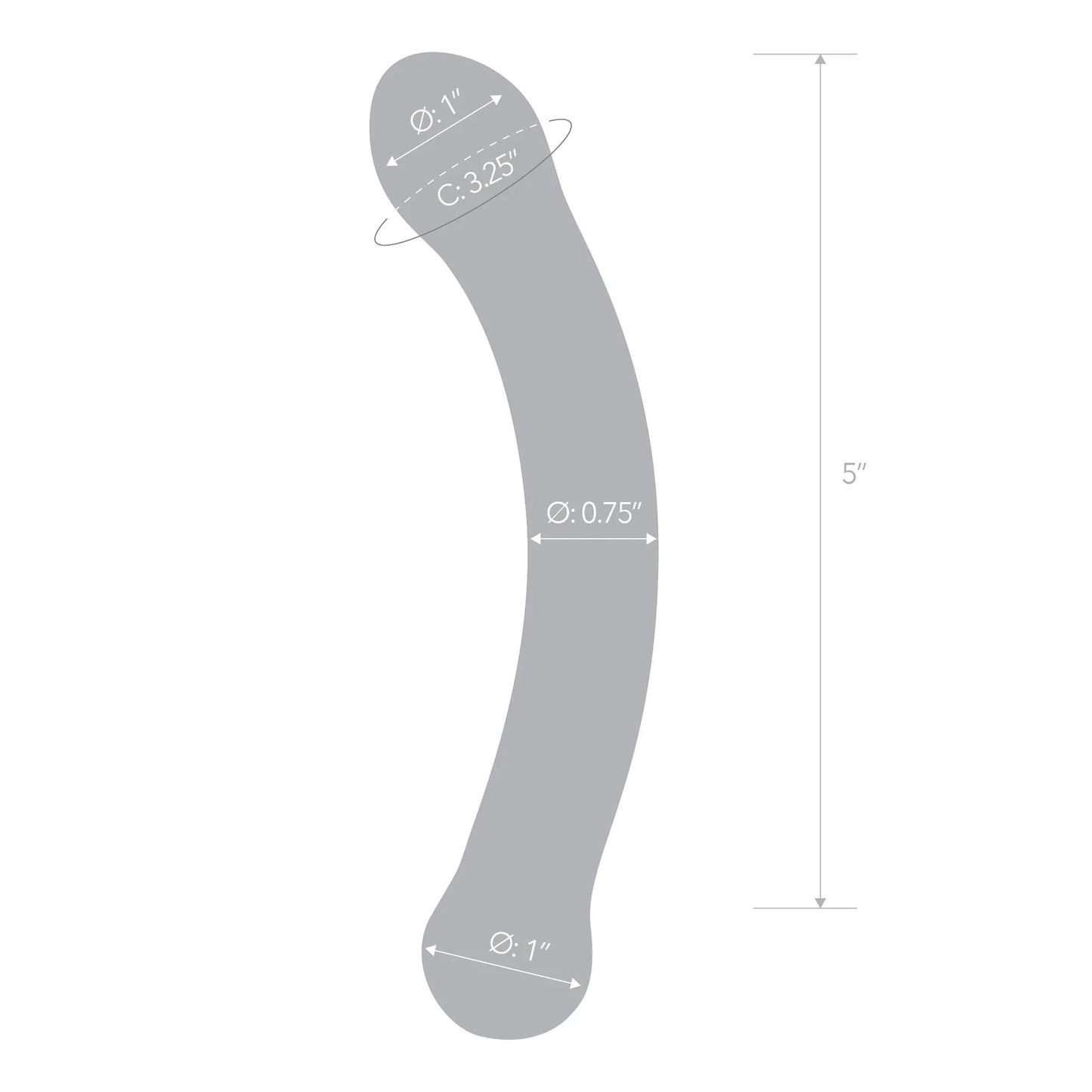 Glas 6 Inch Curved G Spot Dildo