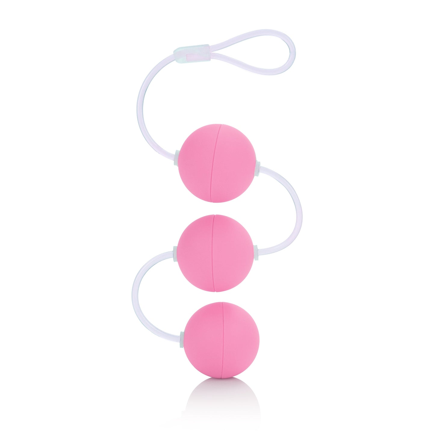 First Time Love Balls Triple Lover Pink Kegel Balls Set 1.25 Inch Each with Retrieval Loop