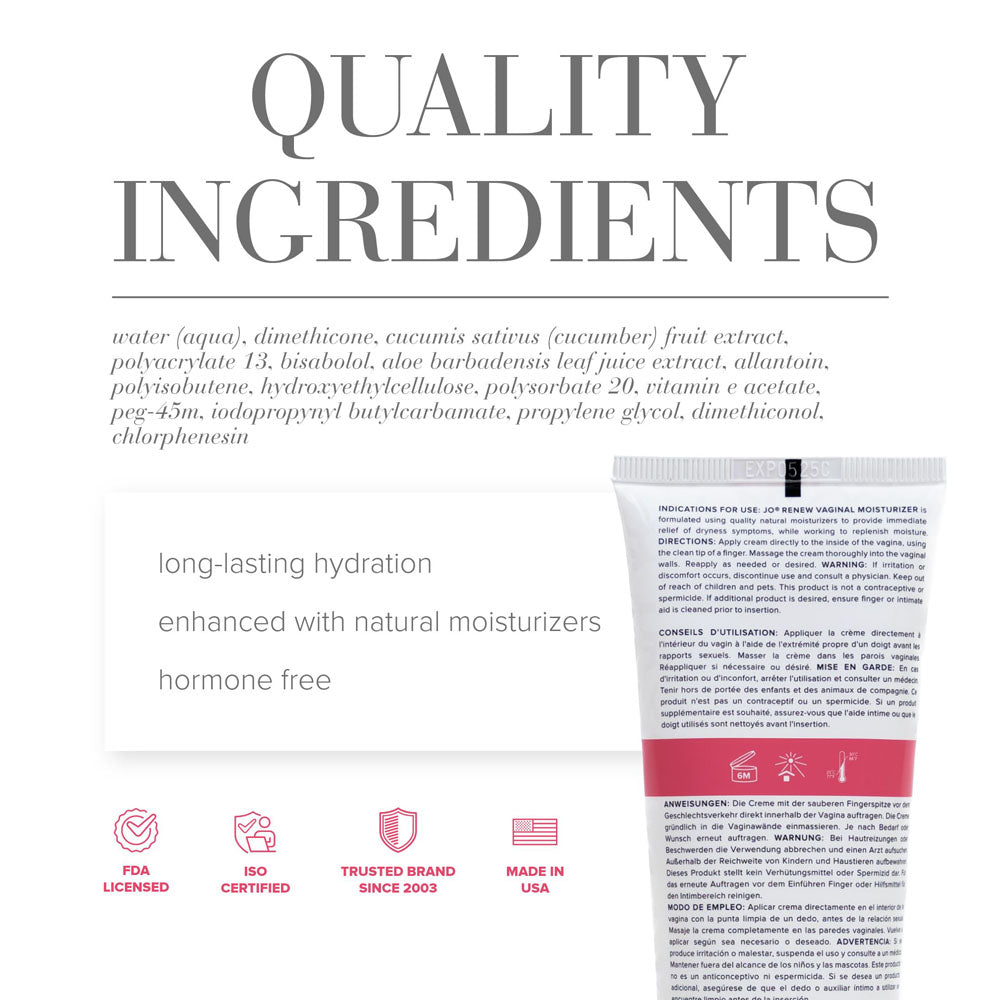 JO Renew Vaginal Moisturiser – 120ml Daily Hydrating Moisturiser