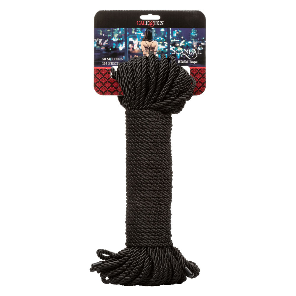 CalExotics Scandal BDSM Rope 50M Black Silky Cotton Polyester Bondage Rope