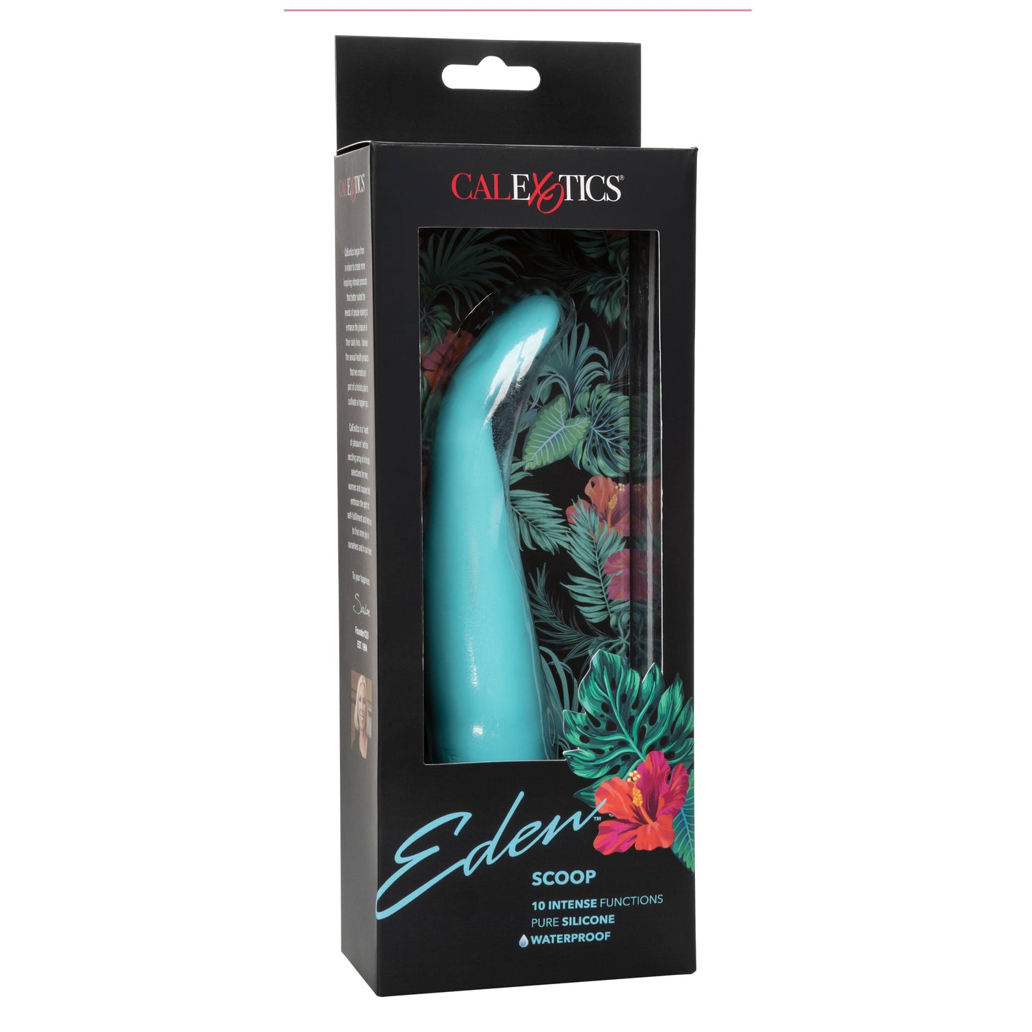 Eden Scoop Flexible Blue Silicone Massager with 10 Vibration Functions and Waterproof Design
