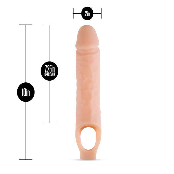 Performance Plus 10 Inch Vanilla Silicone Cock Sheath – Silicone Penis Extender