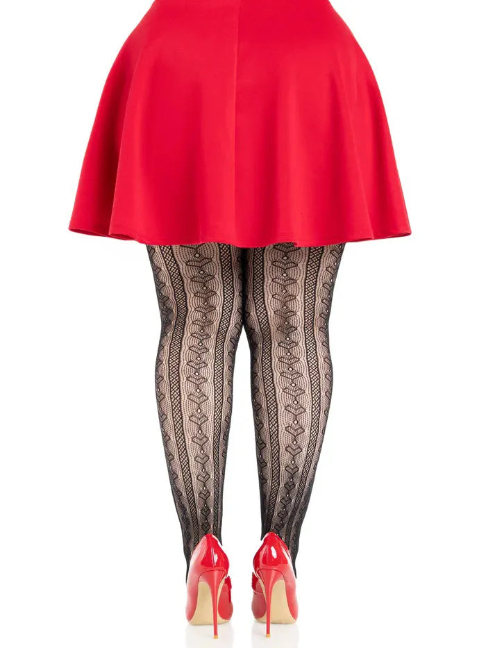 Plus Sweetheart Striped Tights – Plus Size Hosiery