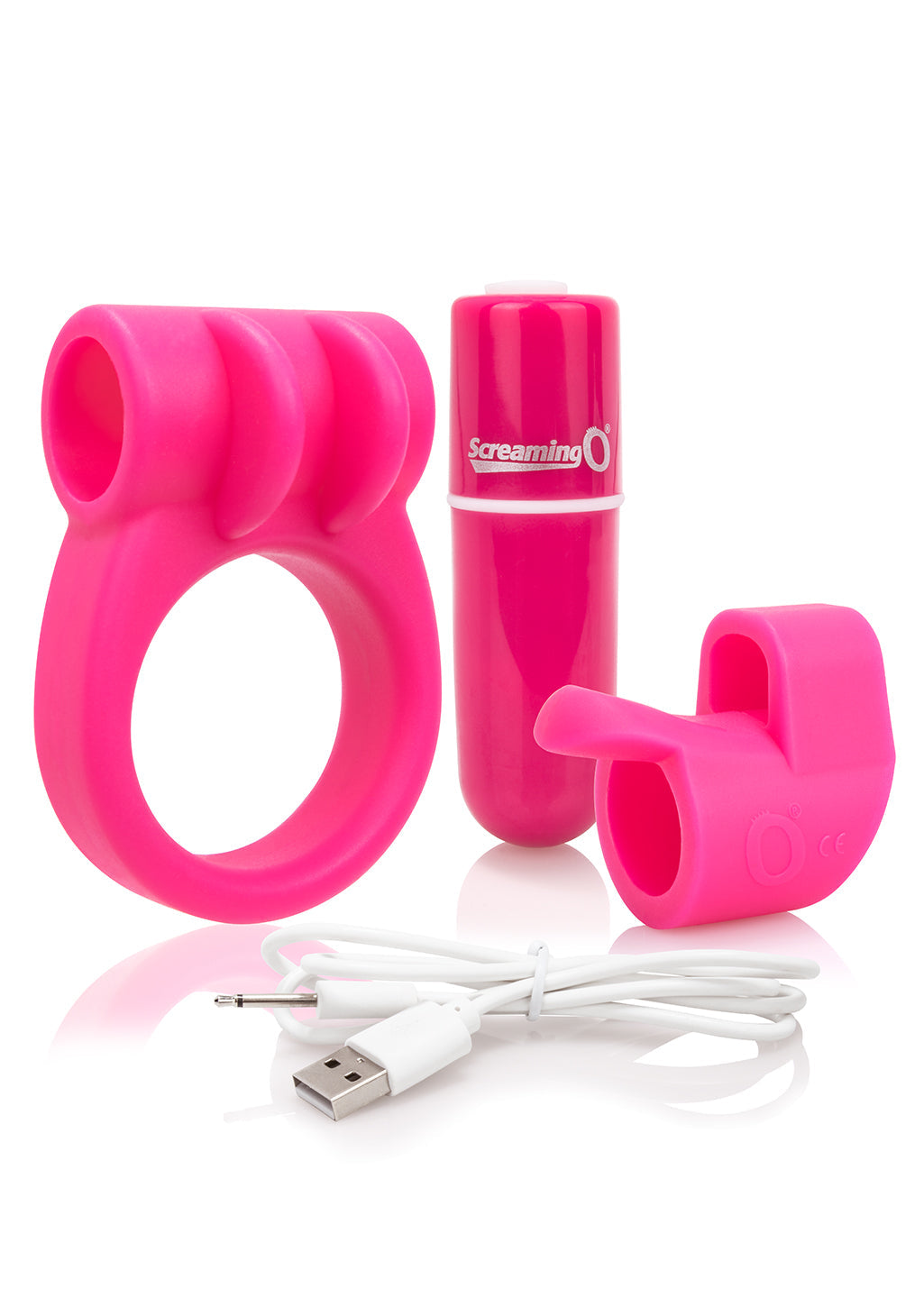 Charged Combo Kit 1 – Body-Safe Silicone Cock Ring and Fingertip Sleeve Kit