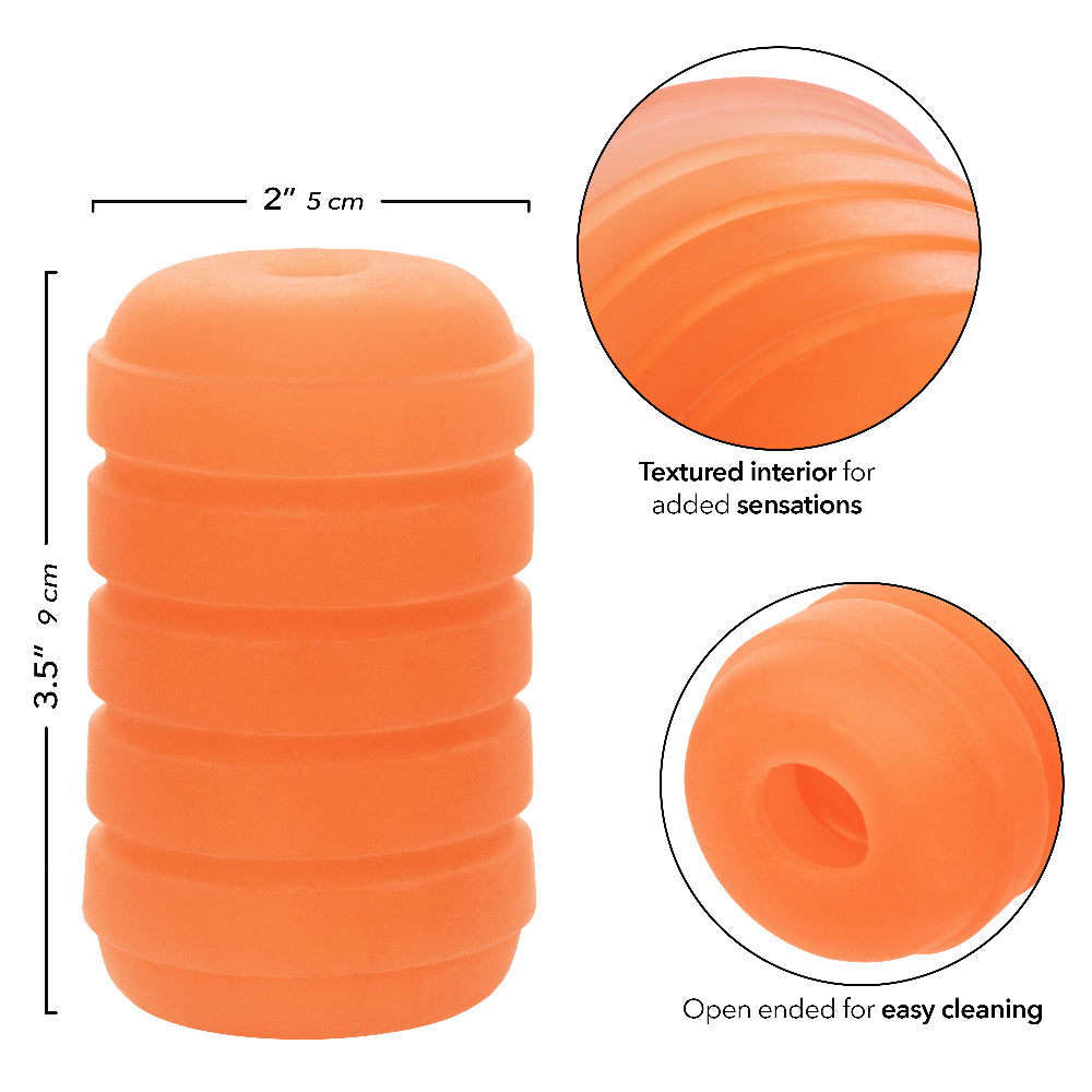 Pop Sock Ribbed Reversible Stroker Soft Tight Stretchy Material Orange