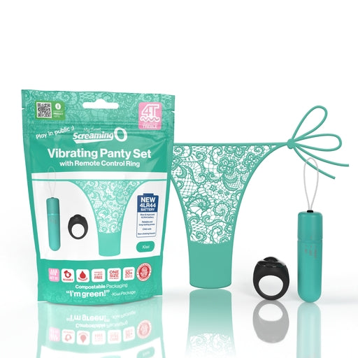 Vibrating Panty Set W/ Remote Ring 4t High Pitch Treble (Kiwi)