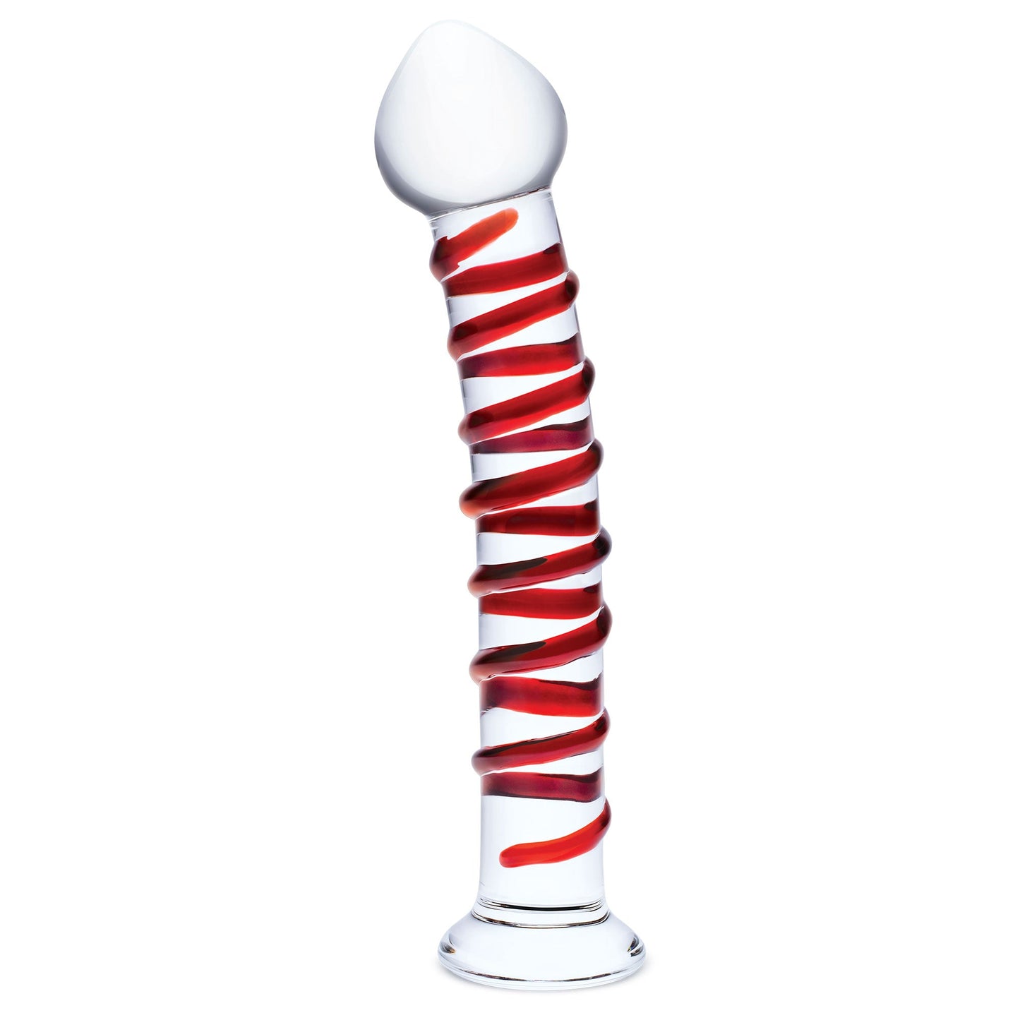 Glas 10 Inch Mr Swirly Red Spiral Handblown Glass Dildo