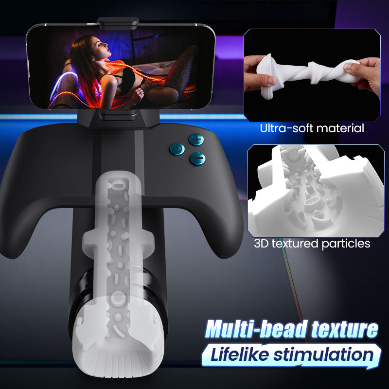 Turbo - Thrust 10-Mode Stroker – Interactive Gamepad Design with Adjustable Phone Stand Masturbation Cup