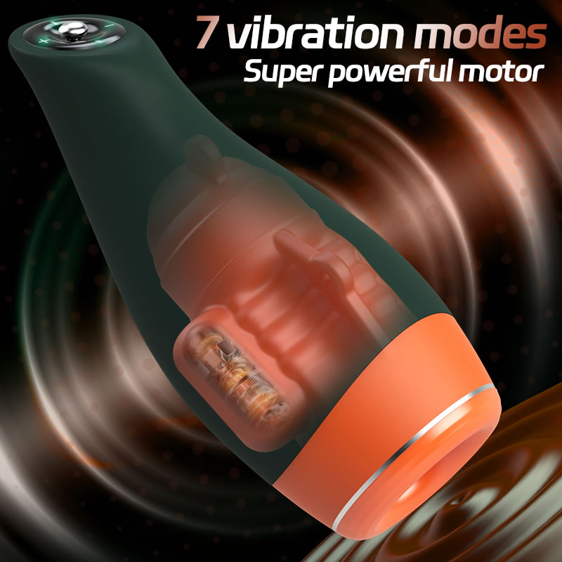 Warming - Simulates Oral Cavity Temperature Vibration and Telescopic 2-1 Male Stroker Masturbation Cup