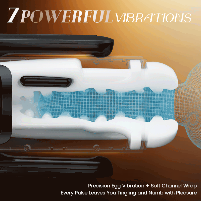 Phantom - 7 Suctions 7 Vibrations Dual Handles Large Granule Channel Texture Male Stroker Masturbation Cup