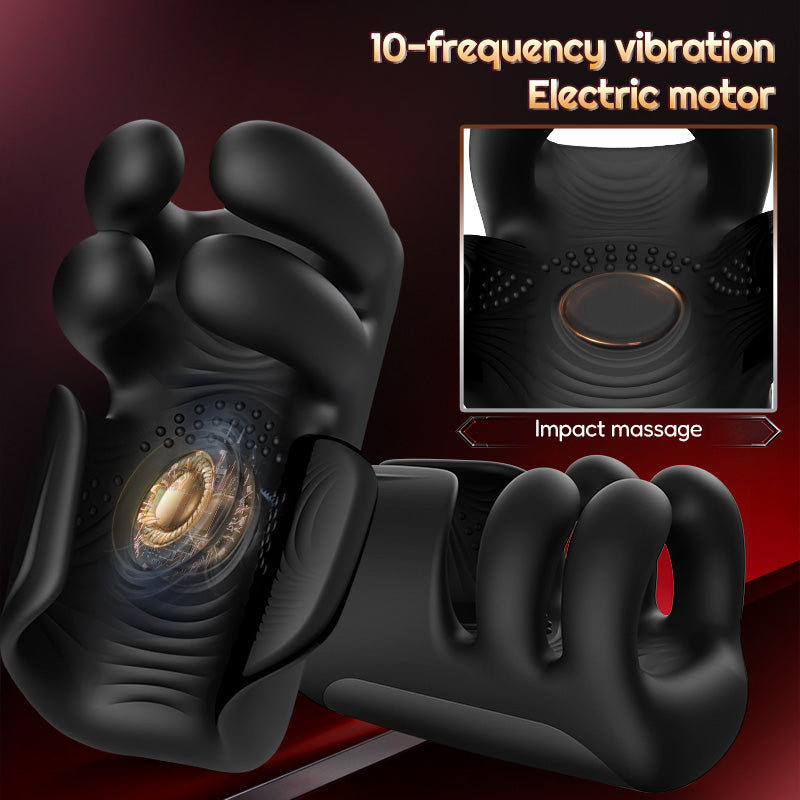 Acmejoy - Evans 10 Pinch Beating Finger Vibrations Penis Vibrator Male Glans Trainer Masturbation Cup