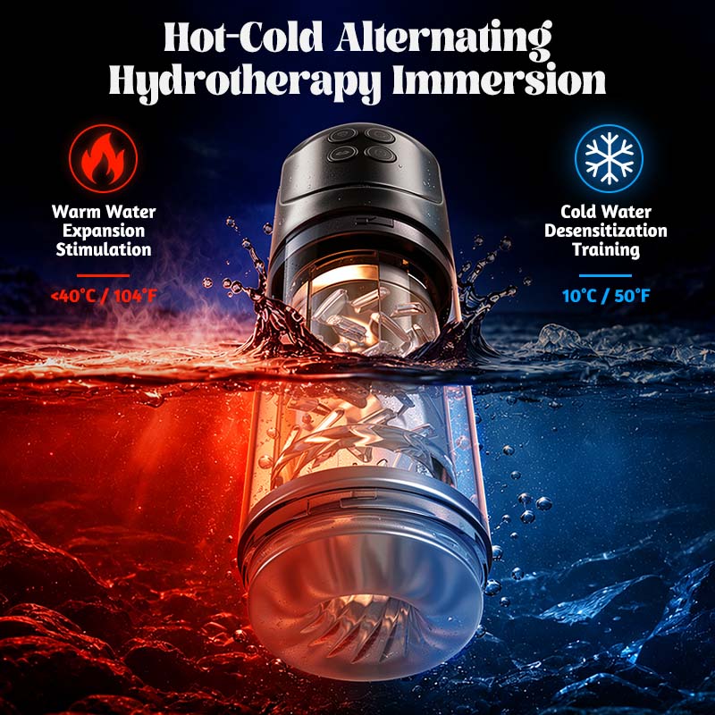 Vortex - 7 Suction 7 Rotation Stroker – 3D Real Feel Waterproof Hot & Cold Spa Suction Vacuum Pumps Masturbator Masturbation Cup