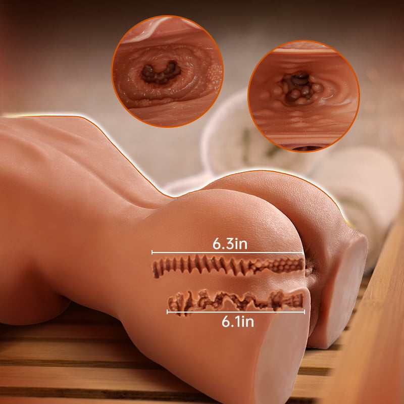 Jian - 10.7 lbs Brown Realistic TPE Sex Doll, Playable Breasts & Textured Dual Entry Lifelike Doll Masturbator Sex Torso Masturbators
