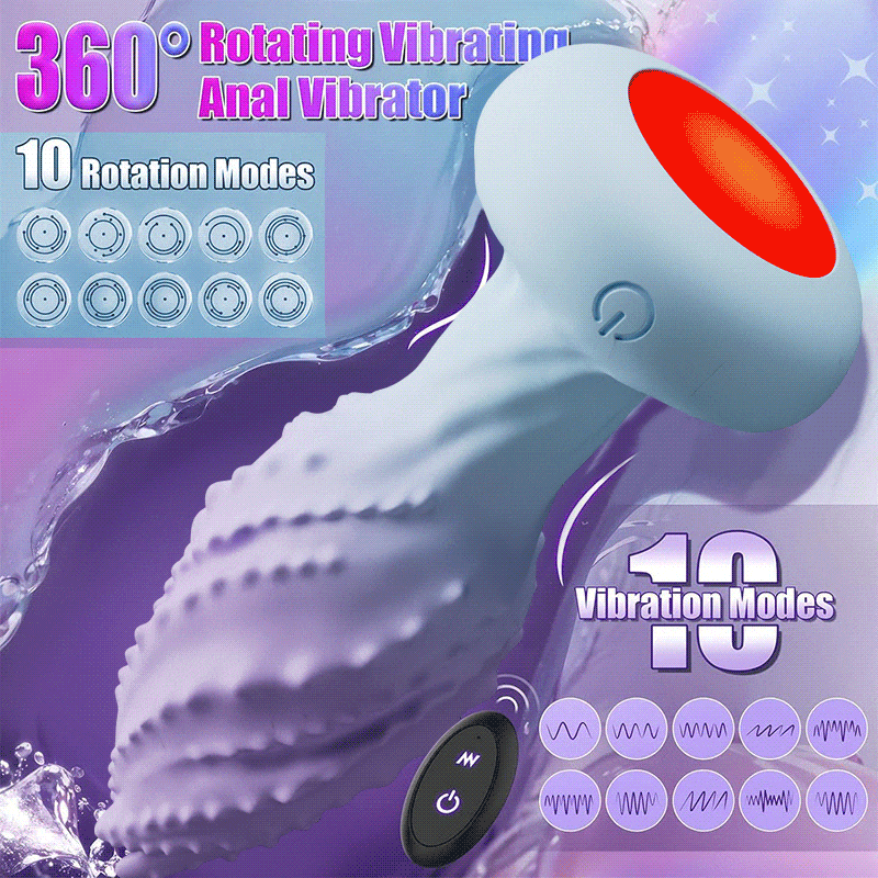 Little Monster - 360° rotating anal vibrator, 10 vibration frequencies, 7-color LED light Anal Toys