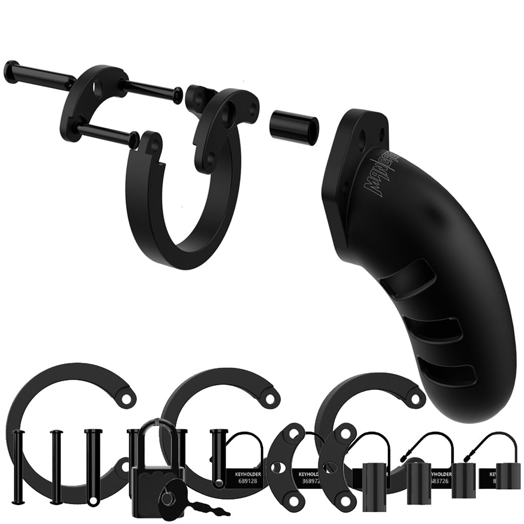 ManCage 21 4.5 Inch Silicone Cock Cage in Black Bondage and Fetish > Cock and Ball Devices