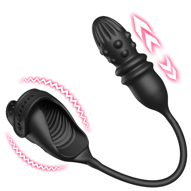 Arthur - Thrusting & Vibrating Glans Trainer for Intense Penis and Anal Stimulation Black Anal Toys