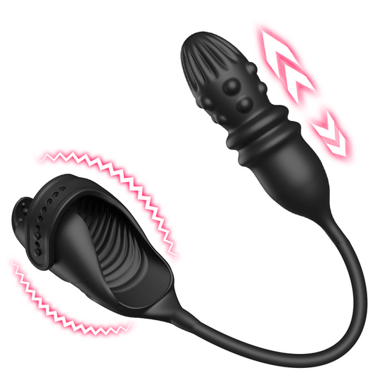 Arthur - Thrusting & Vibrating Glans Trainer for Intense Penis and Anal Stimulation Black Anal Toys