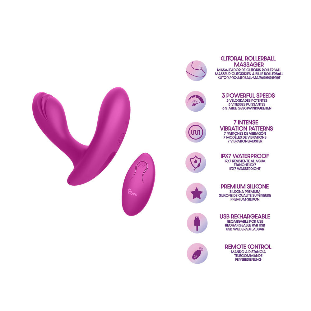 Epiphany Clitoral Rollerball Panty Vibe (Berry) – Remote-Controlled Dual Motor Panty Vibrator