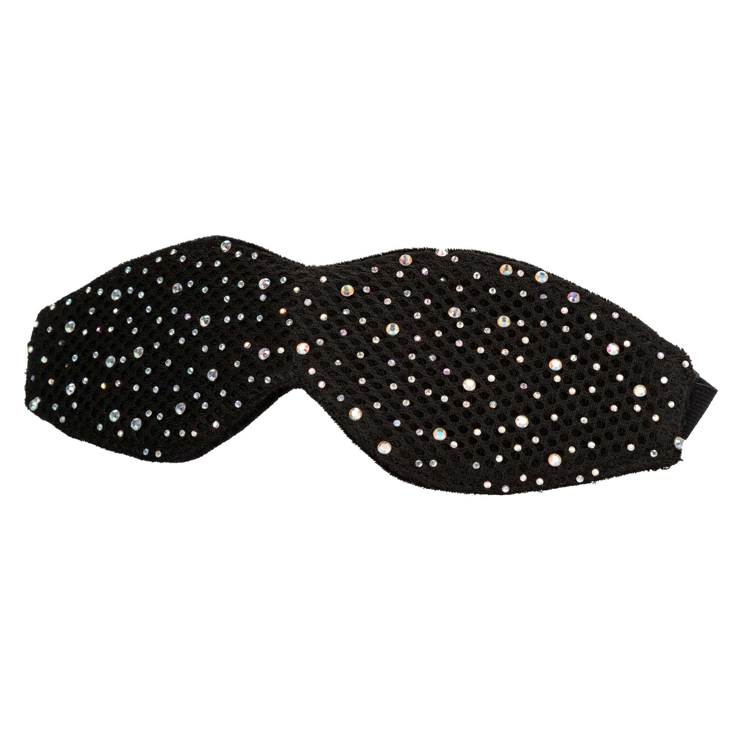 Radiance Blackout Eye Mask with Black Rhinestones and Plush Lining