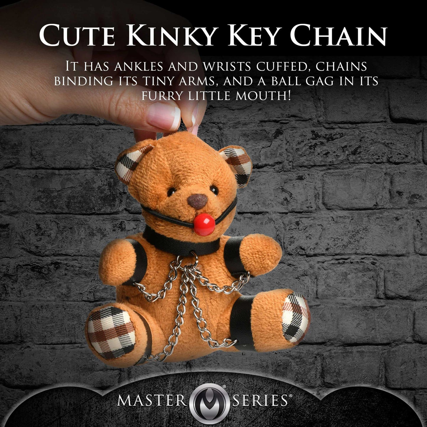 Gagged Teddy Bear Keychain Adult Intimacy Novelty Gift