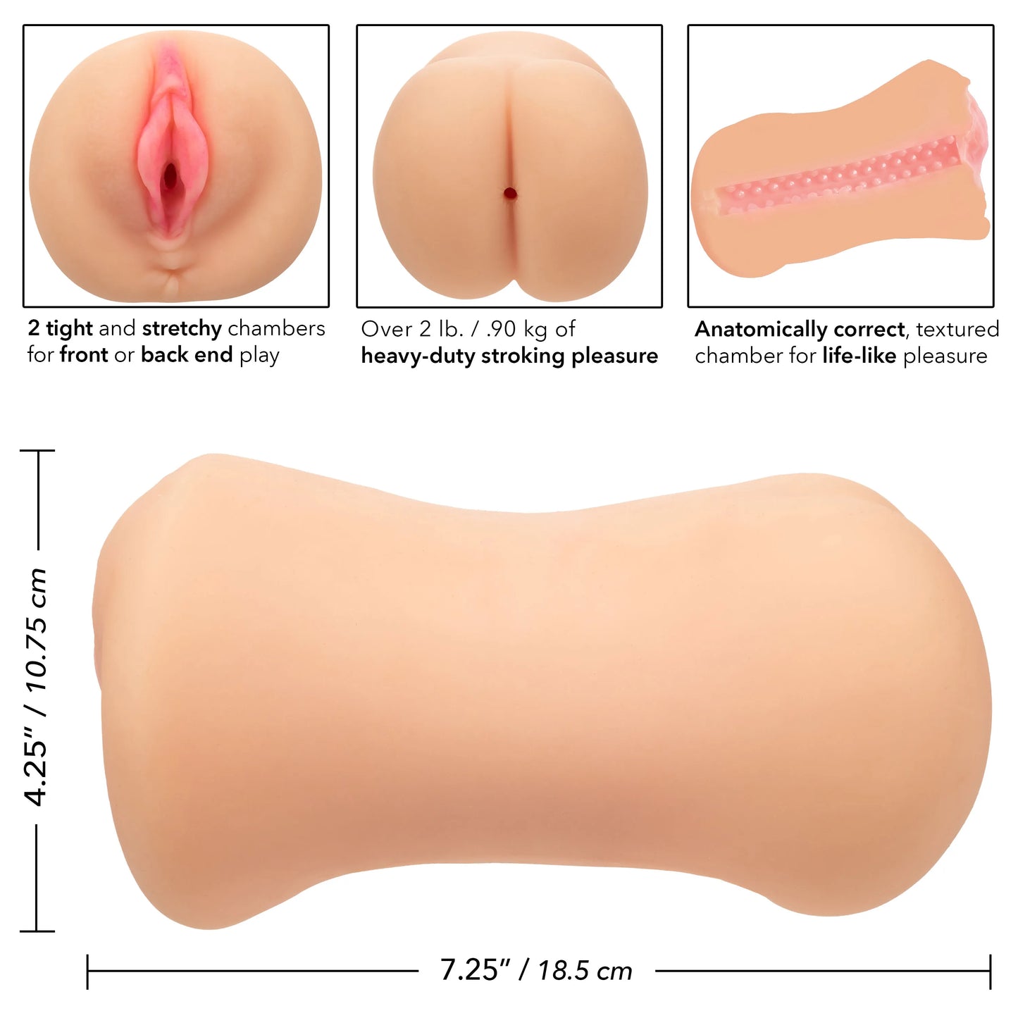 Stroke It Dual Entry Pussy and Ass – Double-Ended Stroker Sleeve