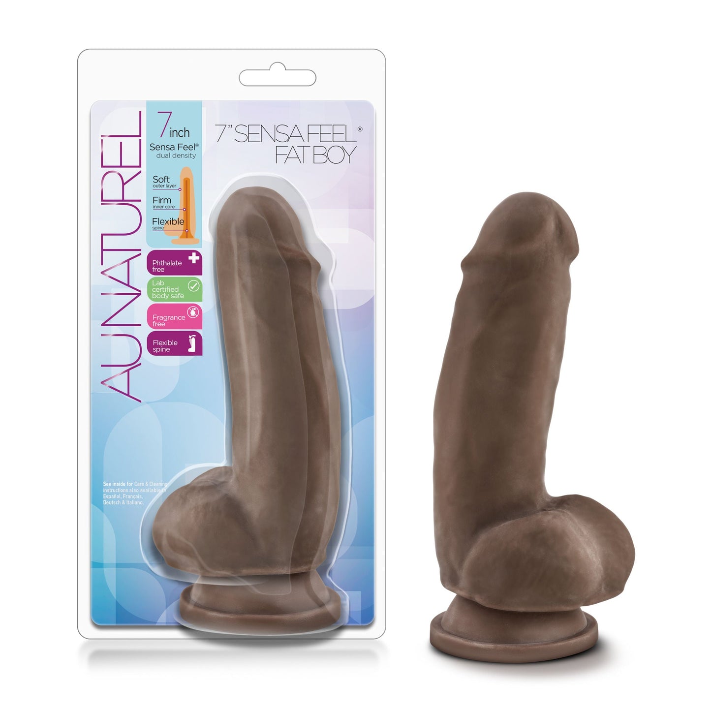 Au Naturel Sensa Feel Fat Boy (Chocolate) – 7 Inch Dual Density Dildo