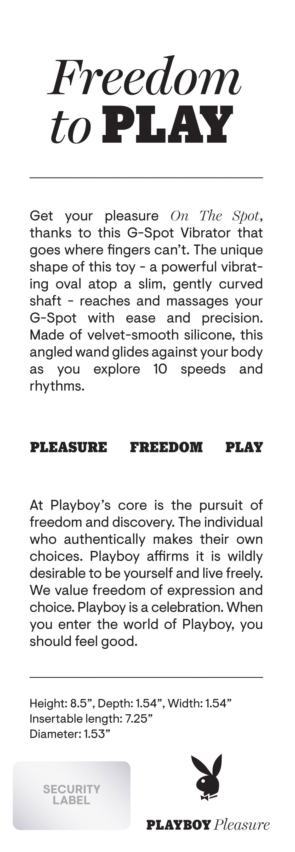 Playboy Pleasure ON THE SPOT G-Spot Vibrator for Women