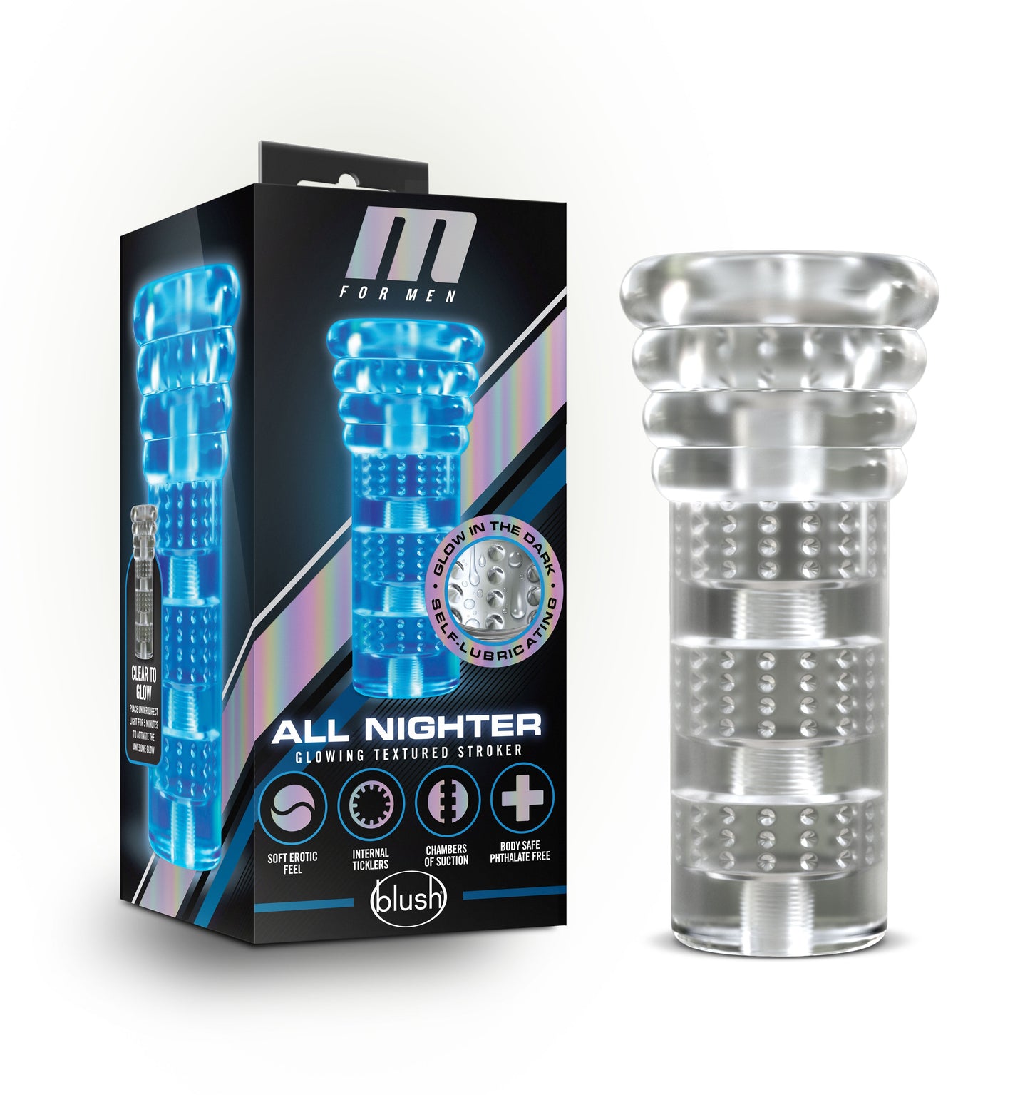 M For Men All Nighter Soft Wet Clear Male Masturbation Sleeve