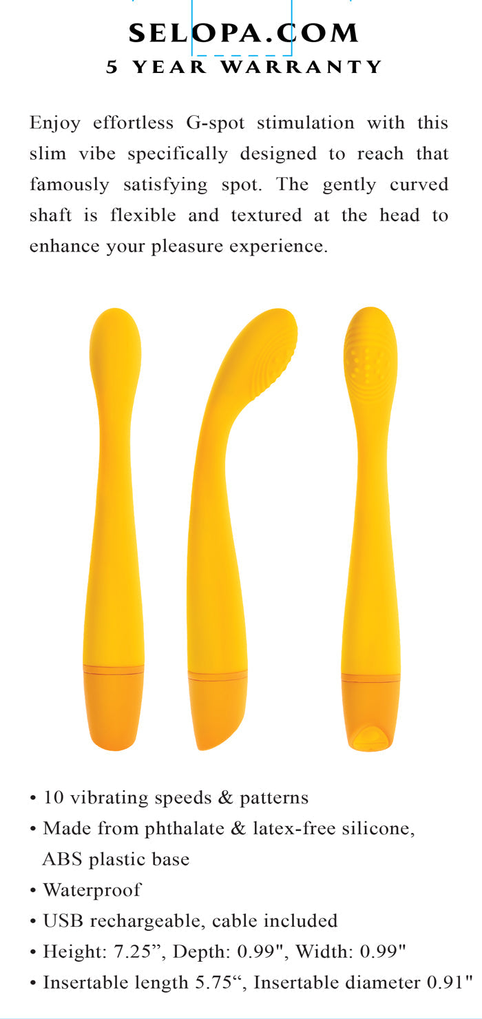 Selopa LEMON SQUEEZE Slim Vibe 18.4cm Waterproof Toy